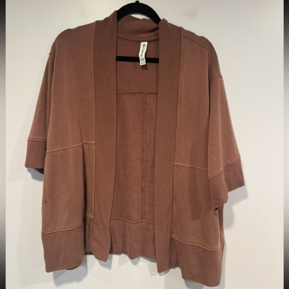 Pink‎ knit Athleta oversized short sleeve cardigan